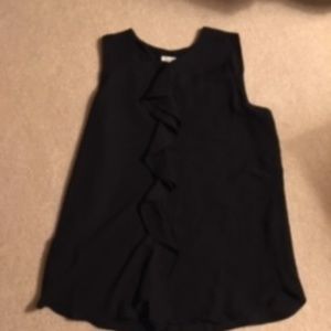 Black Emma & Olivia Sleevless Topwith Ruffle